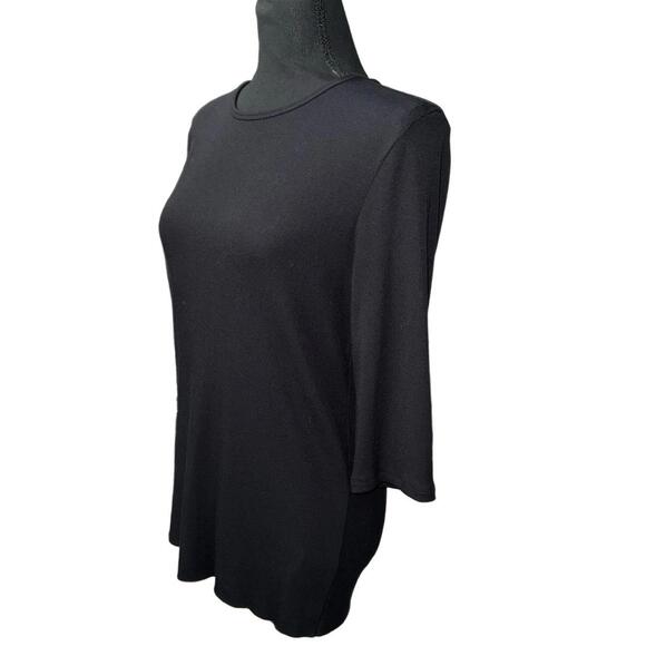 VINCE Women’s Elbow Sleeve Crew Neck T-Shirt in Black-Size X-Large - Picture 7 of 12